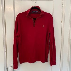 Red Polo Ralph Lauren Knit Quarter Zip